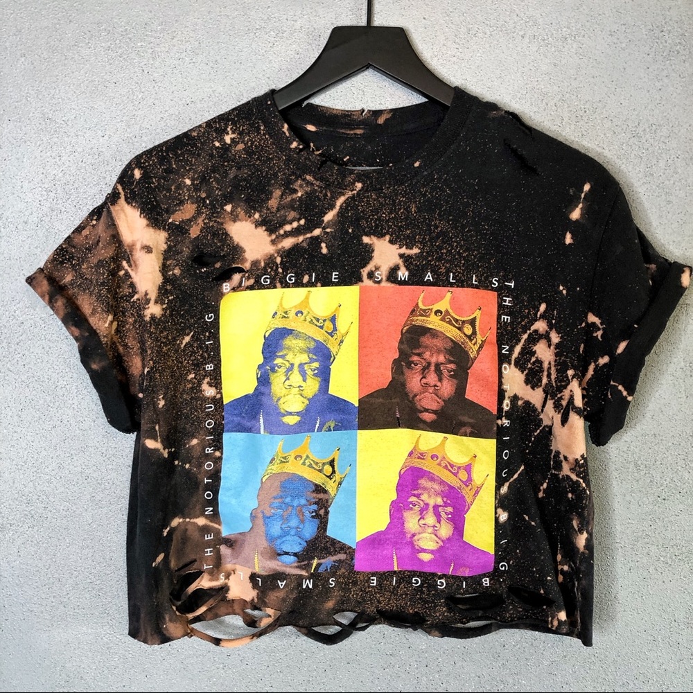 Distressed Biggie Smalls Pop Art Crop Top